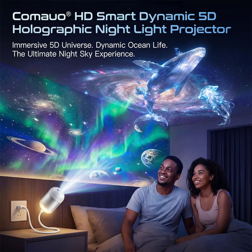 Comauo® NEXT-GEN SMART PROJECTION HD Smart Dynamic 5D Holographic Night Light Projector💫