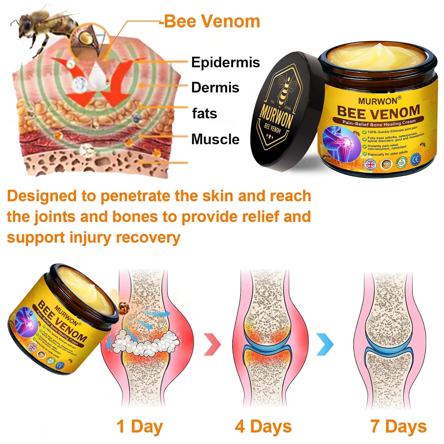 30% OFF 🎁🎁 | 𝐌𝐔𝐑𝐖𝐎𝐍® Bee Venom Balm for Pain Relief & Bone Healing ✨