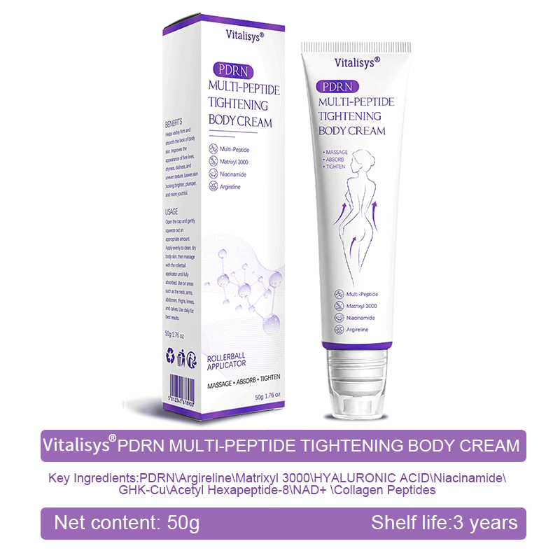 💕 Vitalisys® PDRN Multi-Peptide Massaging Body Roller Cream- Anti-aging, Hydrating, Skin Firming & Lifting, Skin Repair, Even Tone, Acne and Dark Spot Treatment, Wart and Mole Removal, and Psoriasis Relief