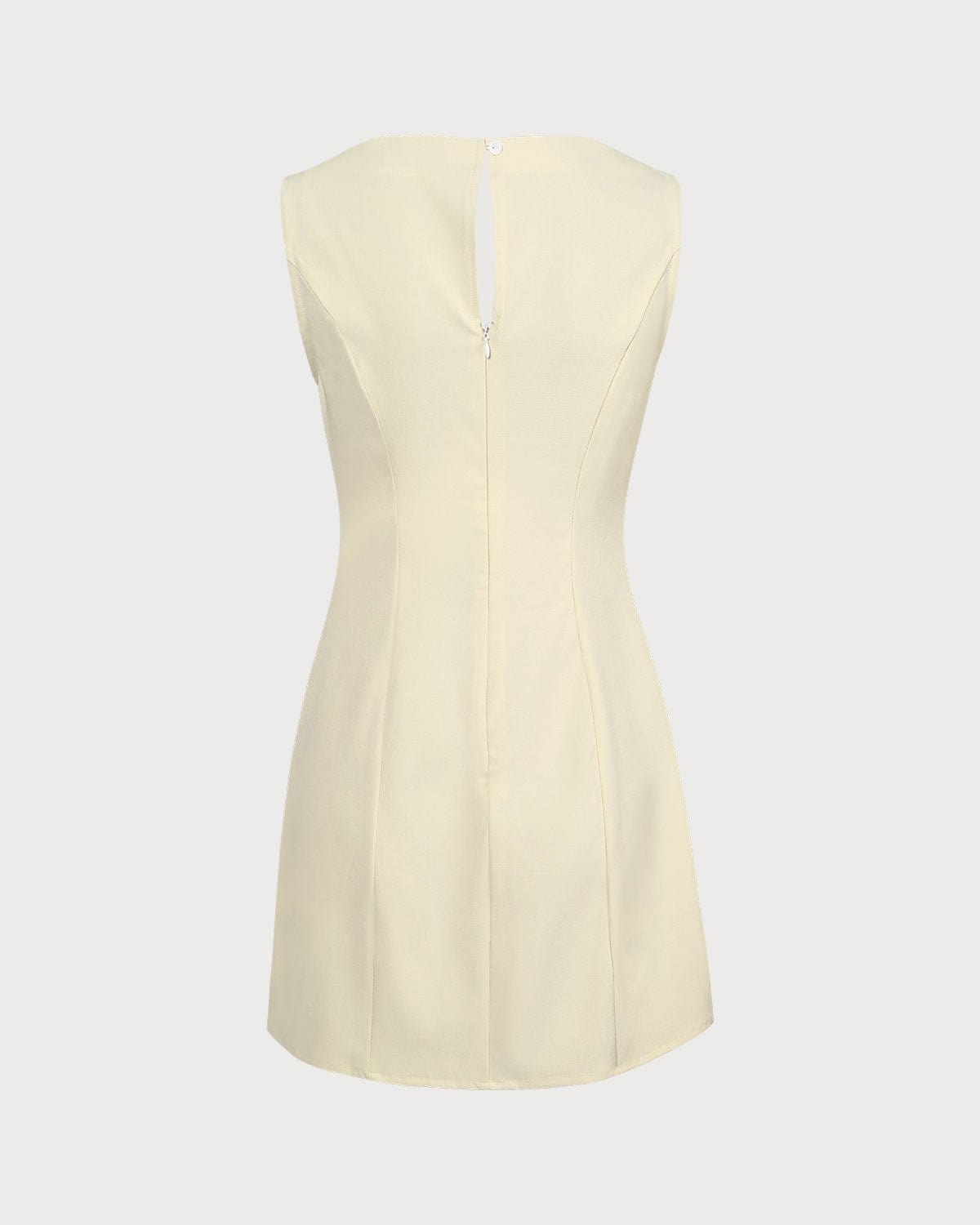 Yellow Boat Neck Cutout Mini Dress