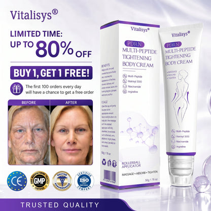 💕 Vitalisys® PDRN Multi-Peptide Massaging Body Roller Cream- Anti-aging, Hydrating, Skin Firming & Lifting, Skin Repair, Even Tone, Acne and Dark Spot Treatment, Wart and Mole Removal, and Psoriasis Relief