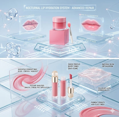 Versatile Liquid Glow Luminizer for Face & Body: Lightweight Liquid Blush & Contour Set - High-Shine Dewy Finish for a Healthy Natural Glow
