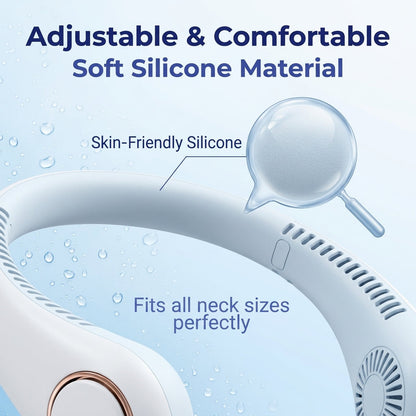 𝐏𝐊𝗡𝐄𝙒® 𝑷𝒐𝒓𝒕𝒂𝒃𝒍𝒆 𝑵𝒆𝒄𝒌 𝑭𝒂𝒏, Bladeless Wearable Personal Fan, Hands-Free Cooling for Outdoor & Office🏅