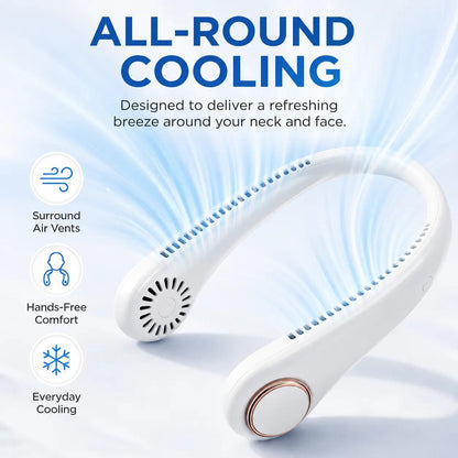 𝐏𝐊𝗡𝐄𝙒® 𝑷𝒐𝒓𝒕𝒂𝒃𝒍𝒆 𝑵𝒆𝒄𝒌 𝑭𝒂𝒏, Bladeless Wearable Personal Fan, Hands-Free Cooling for Outdoor & Office🏅