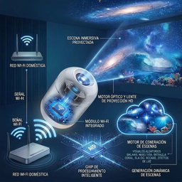 PKNEW® 🍎 NEXT-GEN SMART PROJECTION HD Proyector nocturno holográfico dinámico inteligente 5D🍎