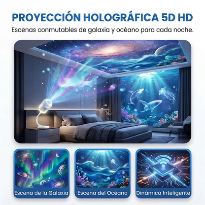 PKNEW® 🍎 NEXT-GEN SMART PROJECTION HD Proyector nocturno holográfico dinámico inteligente 5D🍎